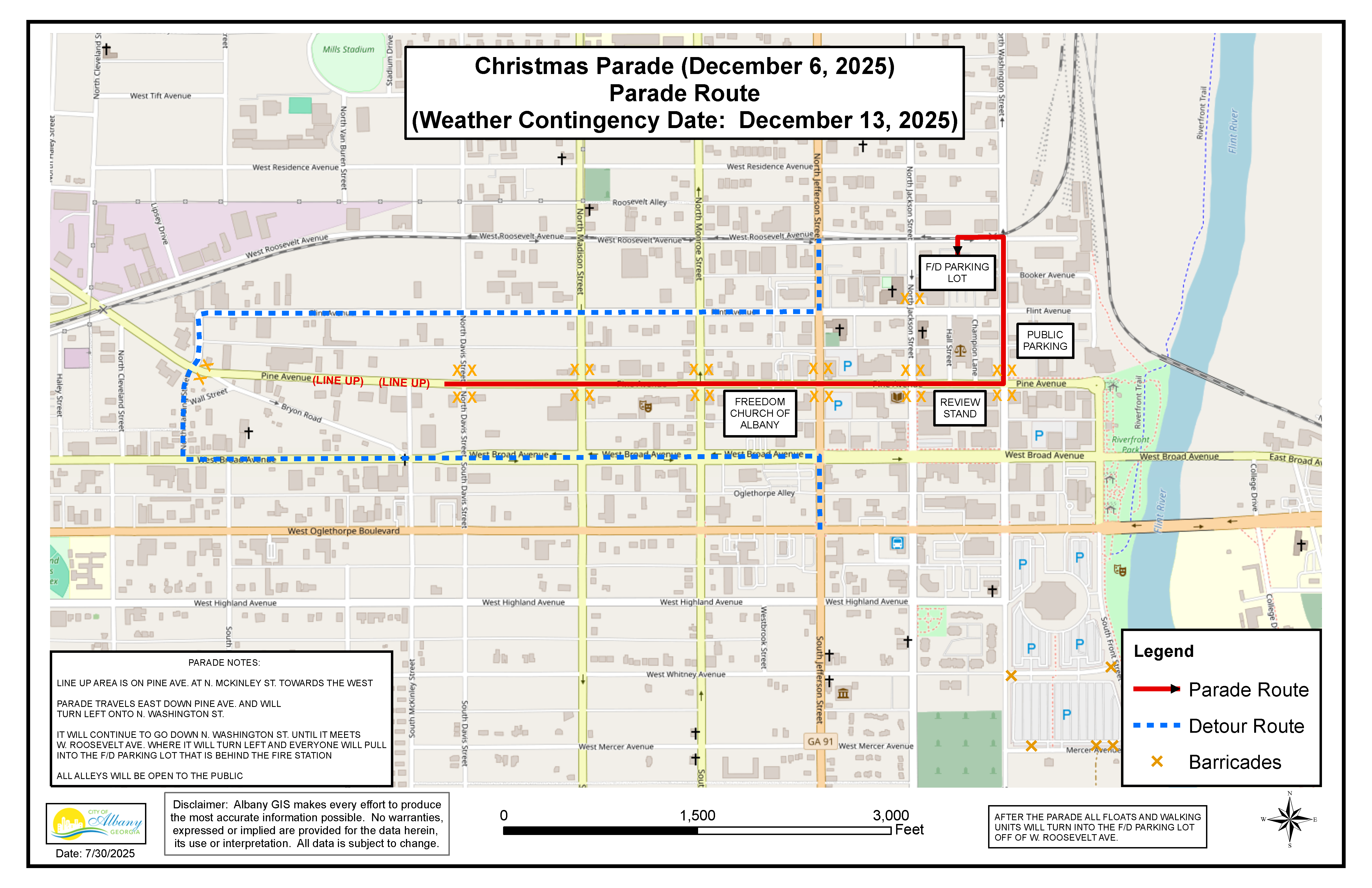 ChristmasParadeRoute2025JustParadeRoute11x17.png