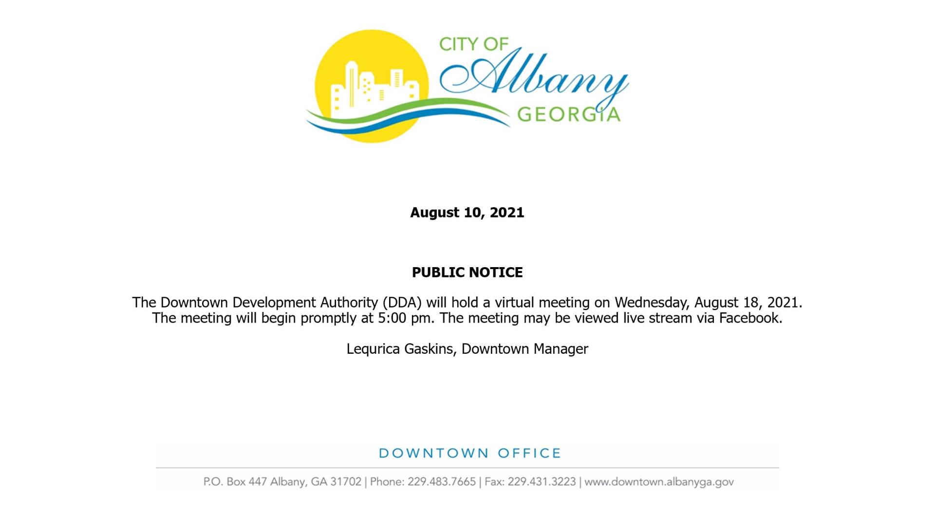 Public Notice August 2021