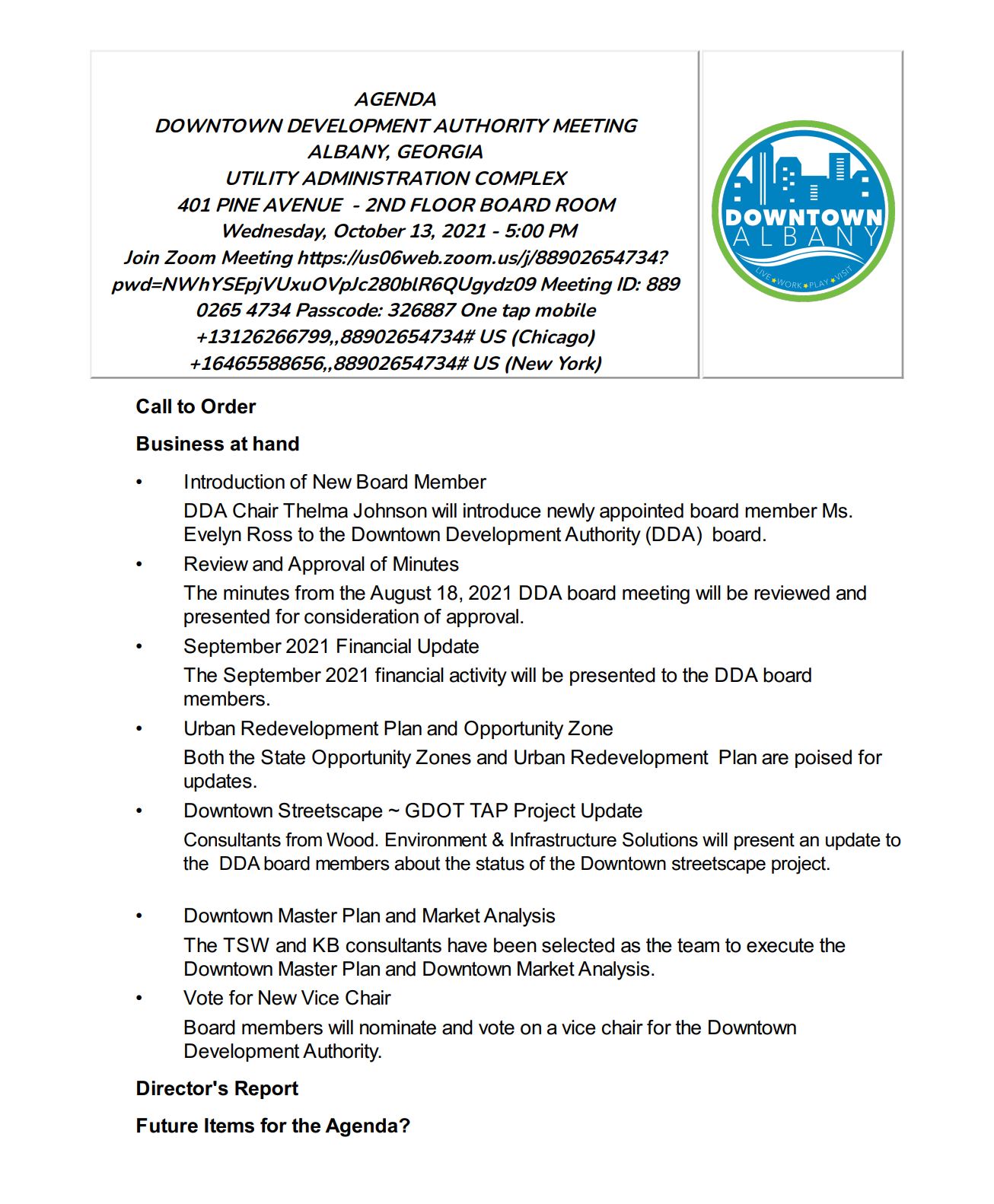 DDA Agenda 10-13-2021