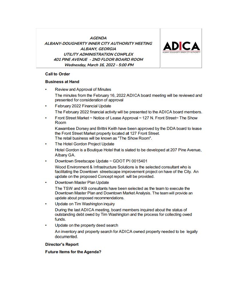 3-16-22 ADICA Meeting Agenda