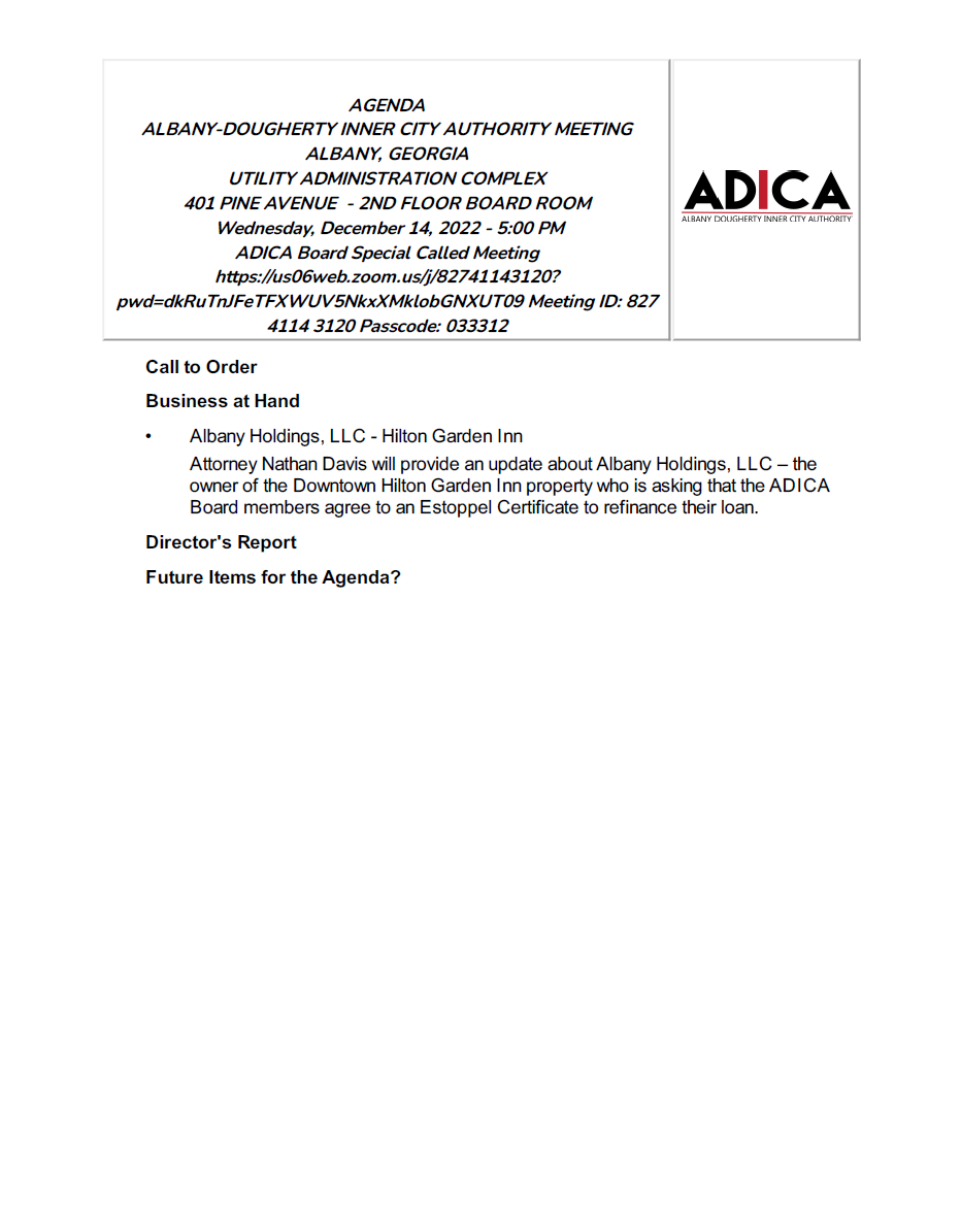 ADICA Board Meeting Agenda_December 14, 2022