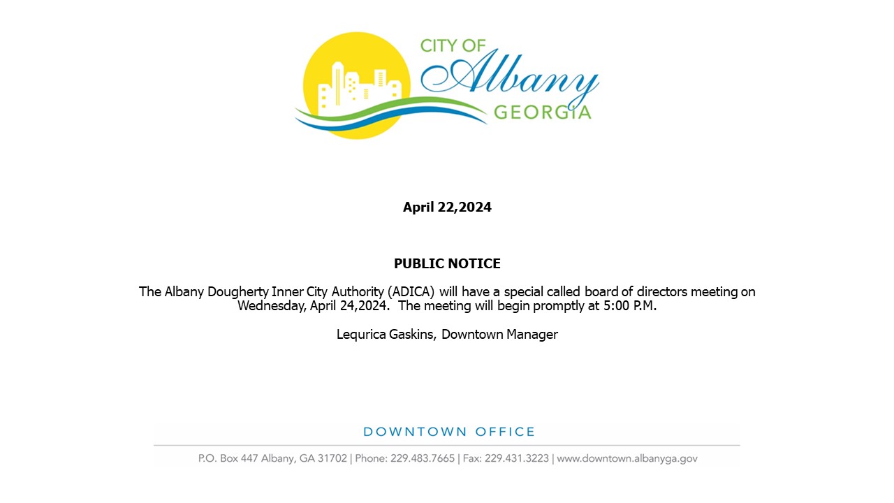 ADICA Public Notice for SPECIAL MEETING April 20,2024