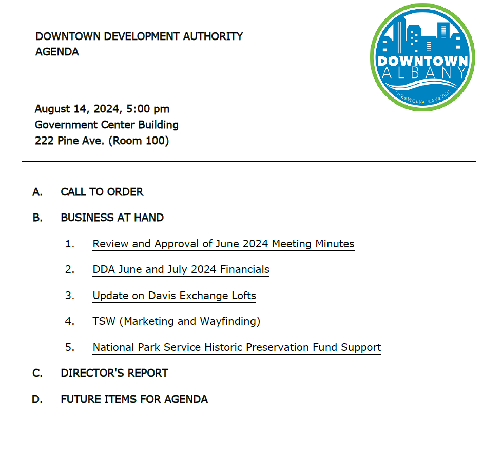 DDA Agenda 8-14-24